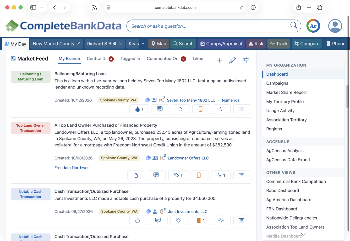 CompleteBankData Market Feed